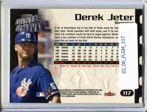 Derek Jeter 2000 Fleer Gamers #117 Fame Game