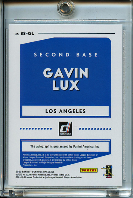 Gavin Lux 2020 Donruss, Signature Series #SS-GL (2)