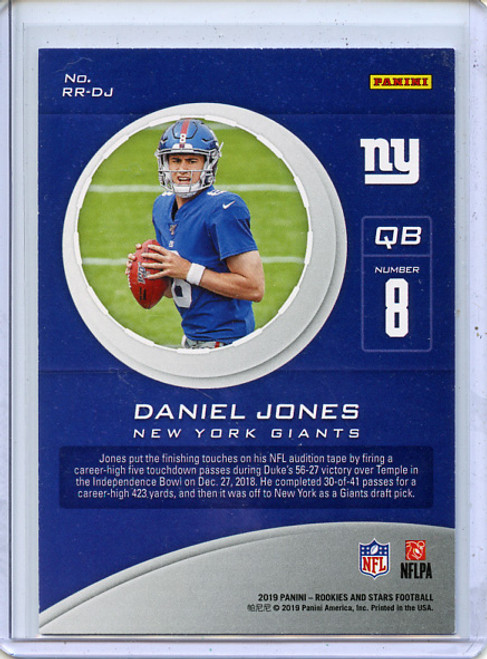 Daniel Jones 2019 Rookies & Stars, Rookie Rush #RR-DJ True Blue (#41/49)