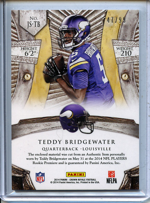 Teddy Bridgewater 2014 Crown Royale, Jumbo Silhouettes #JS-TB (#47/99)