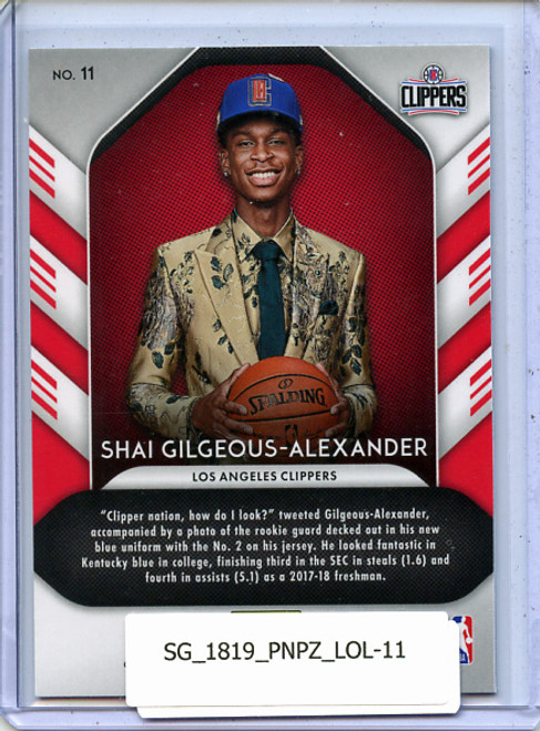 Shai Gilgeous-Alexander 2018-19 Prizm, Luck of the Lottery #11