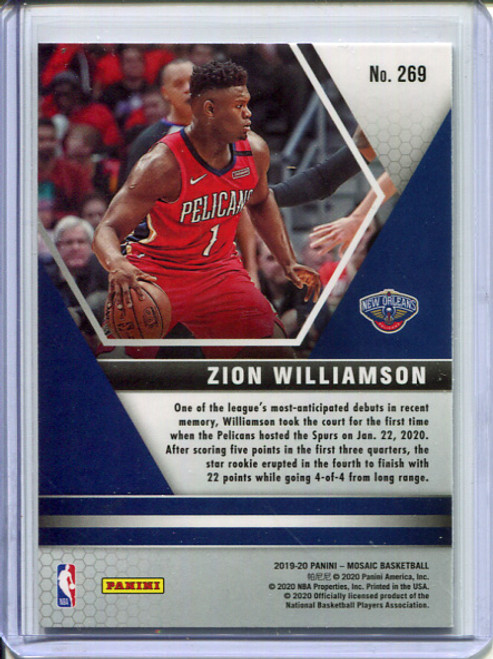 Zion Williamson 2019-20 Mosaic #269 NBA Debut (2)