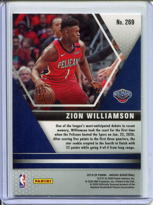 Zion Williamson 2019-20 Mosaic #269 NBA Debut (4)