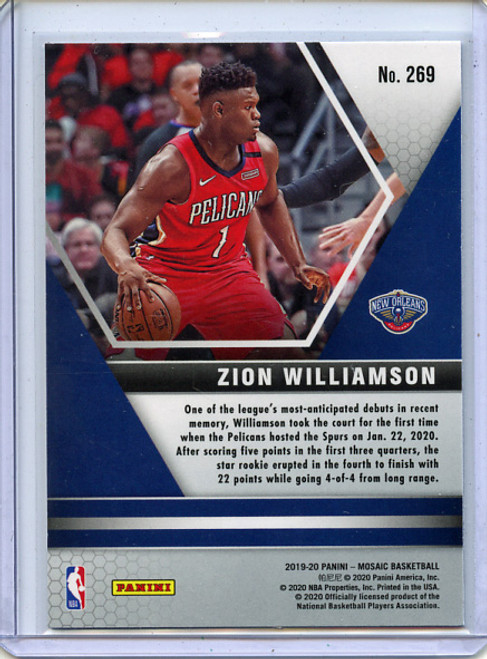 Zion Williamson 2019-20 Mosaic #269 NBA Debut (5)