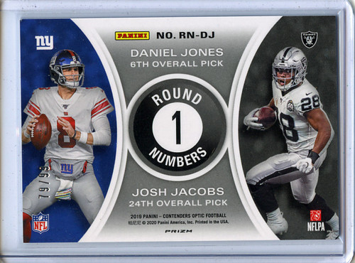 Daniel Jones & Josh Jacobs 2019 Contenders Optic, Round Numbers #RN-DJ Blue (#79/99)