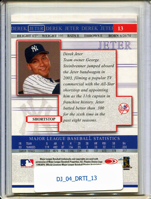 Derek Jeter 2004 Donruss Timelines #13