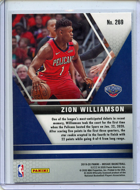 Zion Williamson 2019-20 Mosaic #269 NBA Debut (7)