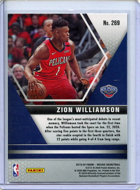 Zion Williamson 2019-20 Mosaic #269 NBA Debut (9)