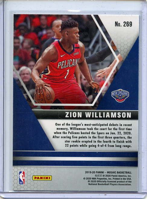 Zion Williamson 2019-20 Mosaic #269 NBA Debut (10)
