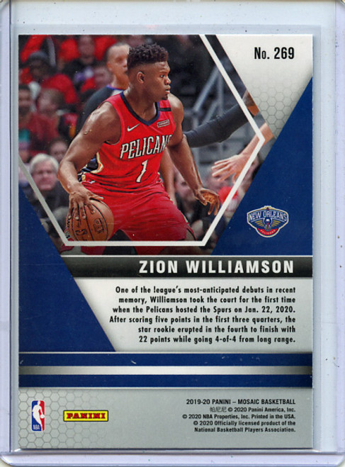 Zion Williamson 2019-20 Mosaic #269 NBA Debut (11)