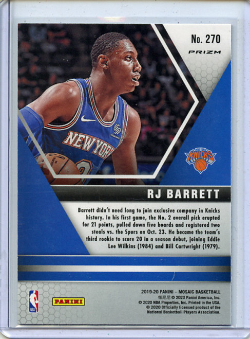 RJ Barrett 2019-20 Mosaic #270 NBA Debut Blue Reactive (1)