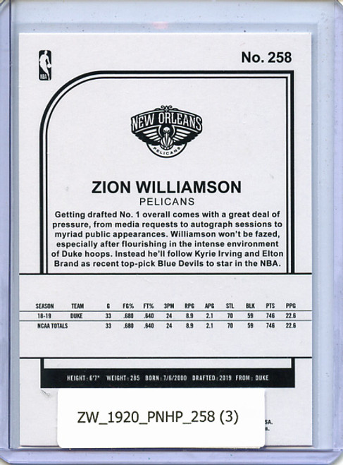Zion Williamson 2019-20 Hoops #258 (3)