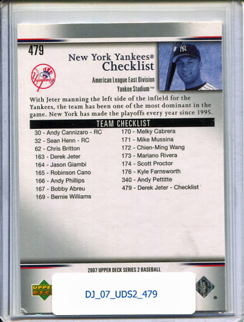 Derek Jeter 2007 Upper Deck Series 2 #479