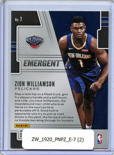 Zion Williamson 2019-20 Prizm, Emergent #7 (2)