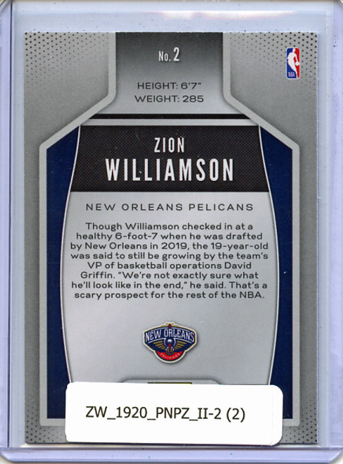 Zion Williamson 2019-20 Prizm, Instant Impact #2 (2)