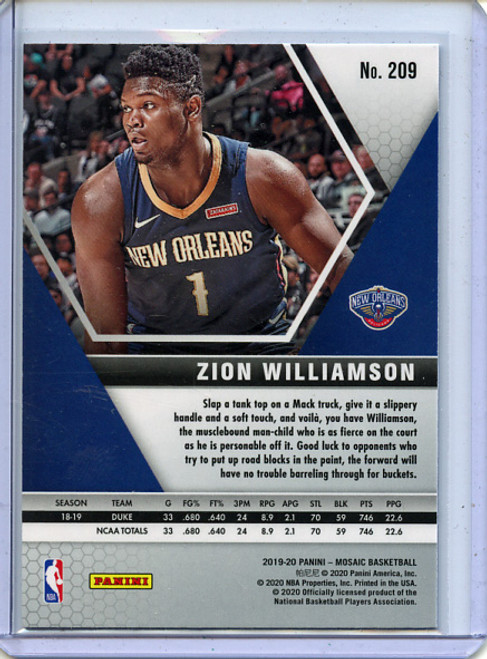 Zion Williamson 2019-20 Mosaic #209 (3)