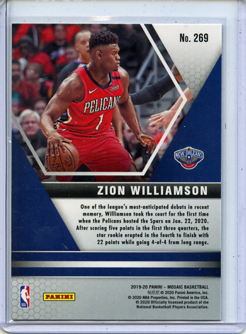 Zion Williamson 2019-20 Mosaic #269 NBA Debut (14)