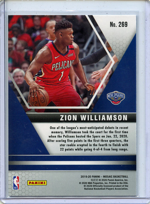 Zion Williamson 2019-20 Mosaic #269 NBA Debut (15)