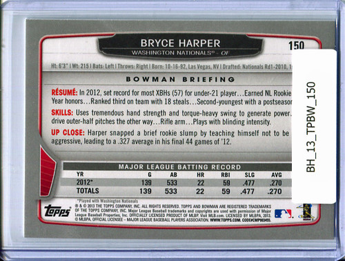 Bryce Harper 2013 Bowman #150