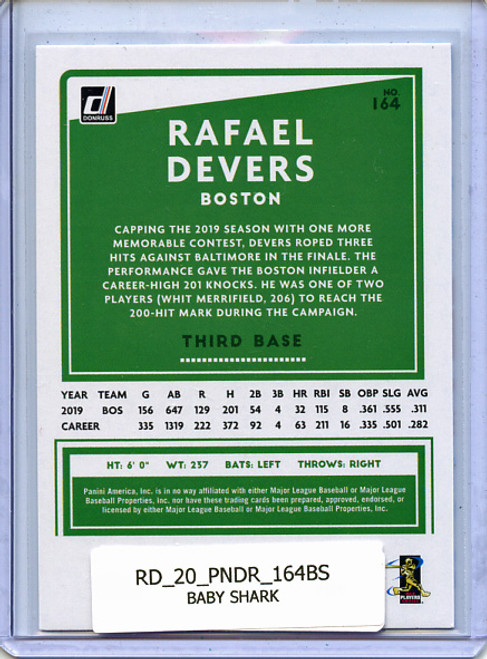 Rafael Devers 2020 Donruss #164 Baby Shark