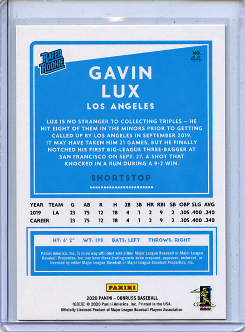 Gavin Lux 2020 Donruss #44 Holo Purple (1)