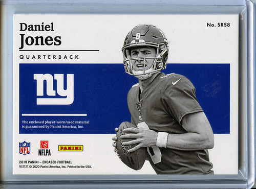 Daniel Jones 2019 Encased, Substantial Rookie Swatches #SRS8 (#09/75)