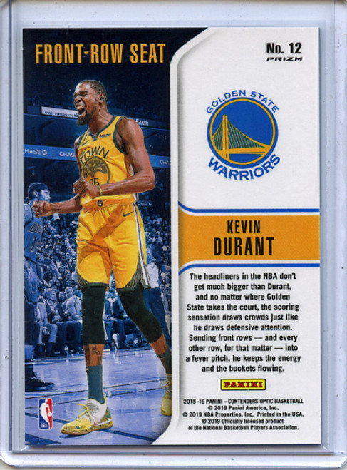 Kevin Durant 2018-19 Contenders Optic, Front-Row Seat #12 Silver