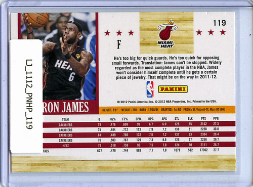 LeBron James 2011-12 Hoops #119