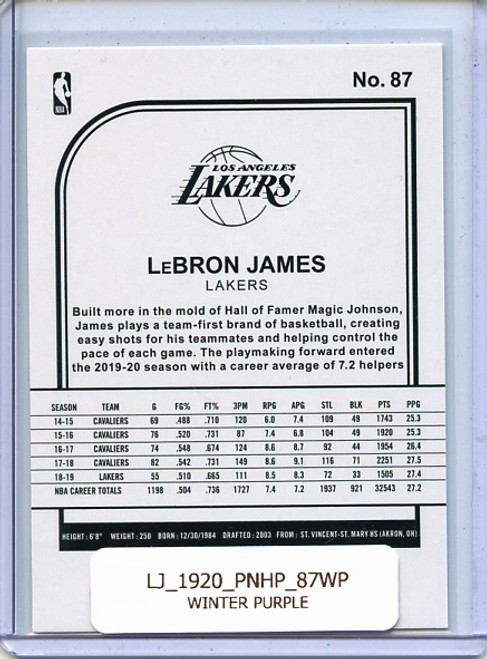 LeBron James 2019-20 Hoops #87 Winter Purple