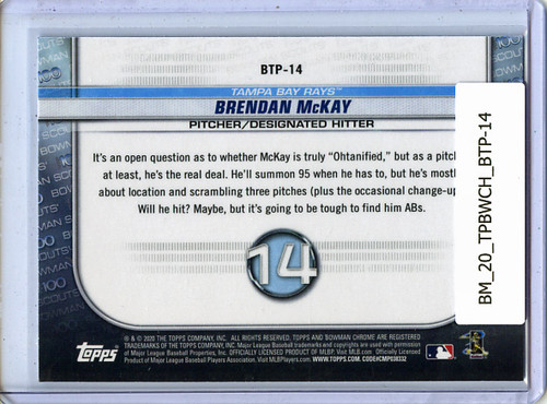 Brendan McKay 2020 Bowman Chrome, Scouts Top 100 #BTP-14