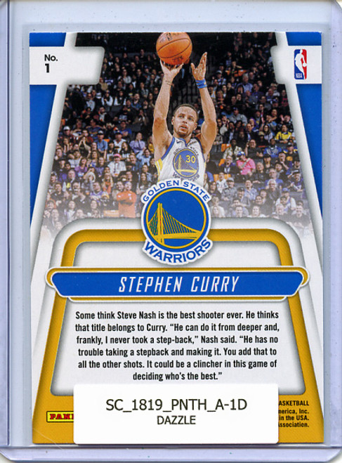 Stephen Curry 2018-19 Threads, Automatic #1 Dazzle