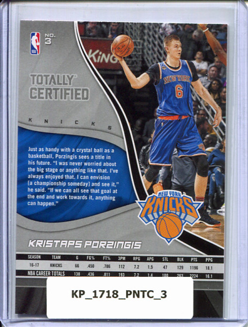 Kristaps Porzingis 2017-18 Totally Certified #3