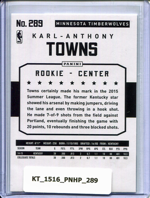 Karl-Anthony Towns 2015-16 Hoops #289