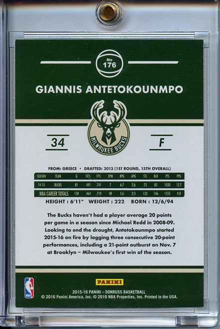 Giannis Antetokounmpo 2015-16 Donruss #176 Rebounds (#13/67)