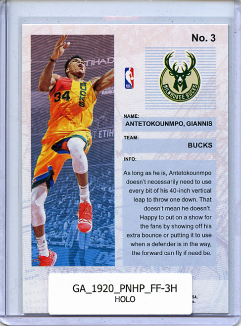 Giannis Antetokounmpo 2019-20 Hoops, Frequent Flyers #3 Holo