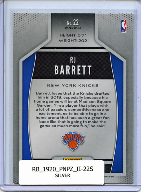 RJ Barrett 2019-20 Prizm, Instant Impact #22 Silver