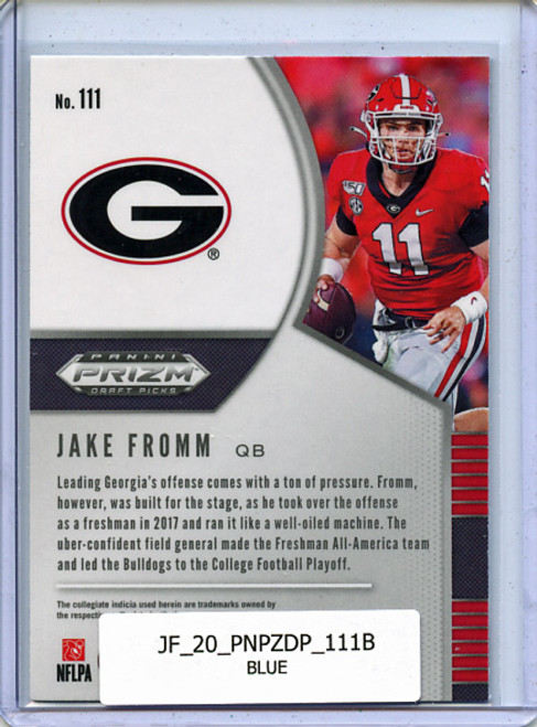 Jake Fromm 2020 Prizm Draft Picks #111 Blue