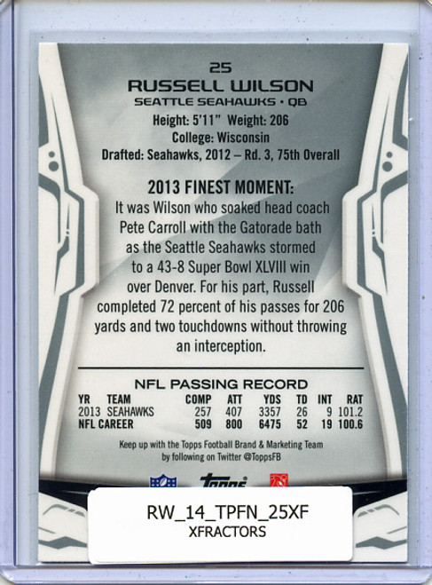 Russell Wilson 2014 Finest #25 Xfractors