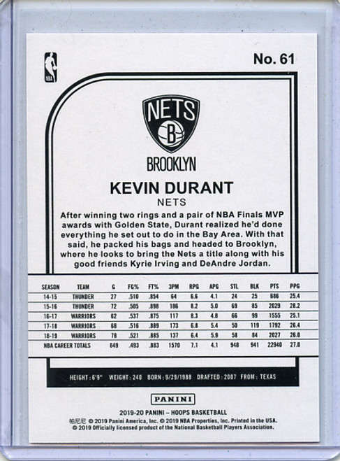 Kevin Durant 2019-20 Hoops #61 Red (#44/75)