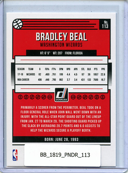 Bradley Beal 2018-19 Donruss #113