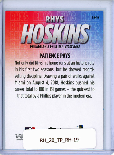 Rhys Hoskins 2020 Topps, Rhys Hoskins Highlights #RH-19