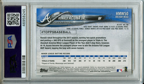 Ronald Acuna Jr. 2018 Topps Holiday #HMW50 PSA 10 Gem Mint (#46958245)