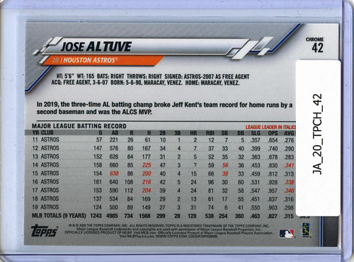 Jose Altuve 2020 Topps Chrome #42