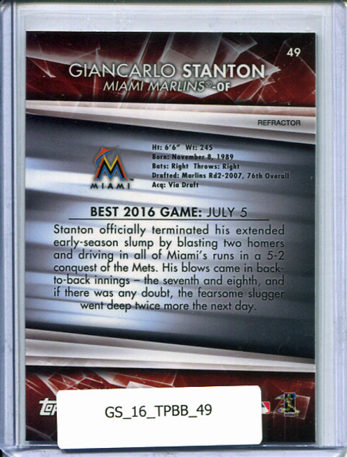 Giancarlo Stanton 2016 Bowman's Best #49