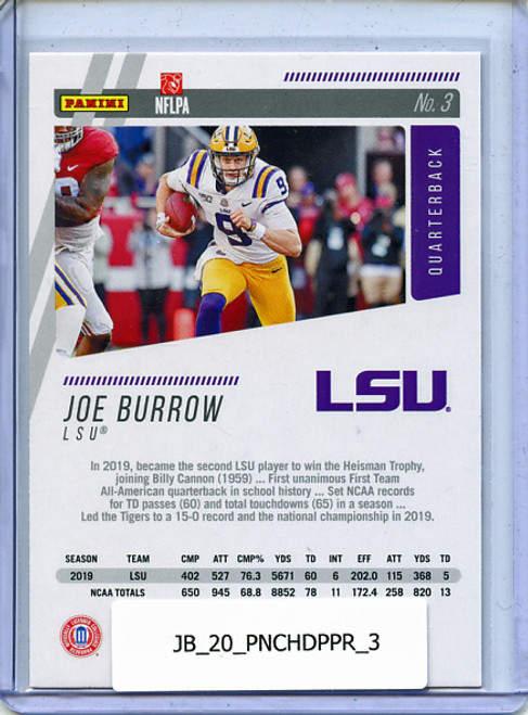 Joe Burrow 2020 Chronicles Draft Picks, Prestige #3