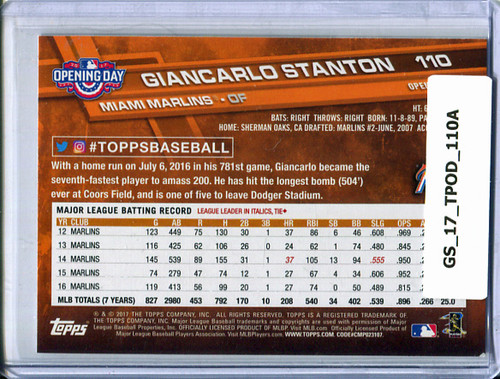 Giancarlo Stanton 2017 Opening Day #110