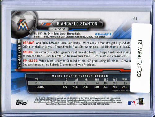 Giancarlo Stanton 2017 Bowman #21