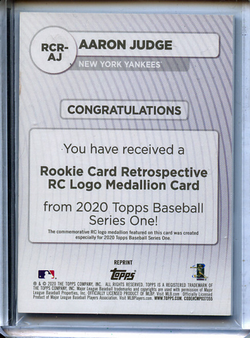Aaron Judge 2020 Topps, Rookie Card Retrospective #RCR-AJ