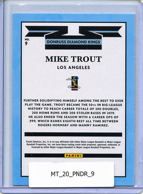 Mike Trout 2020 Donruss #9 Diamond Kings