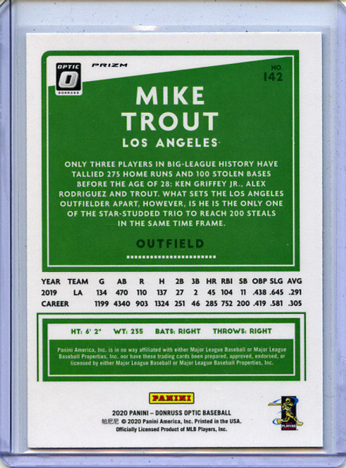 Mike Trout 2020 Donruss Optic #142 Holo (2)